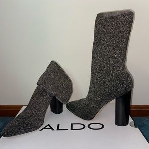 Aldo Sparkly stretch heeled booties
